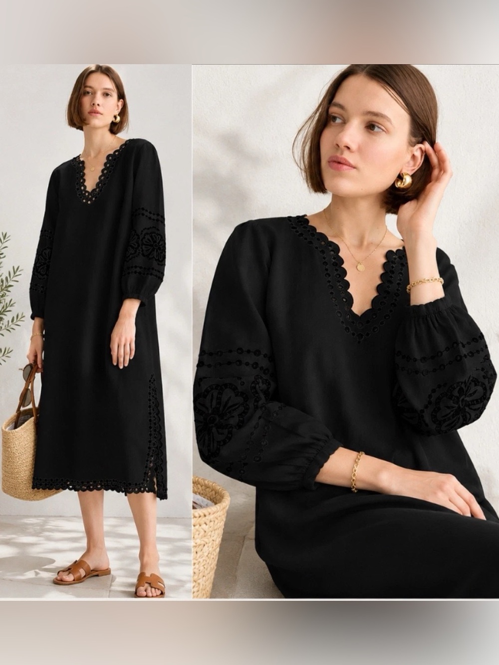 J Crew Bungalow Embroidered Linen Dress NWT